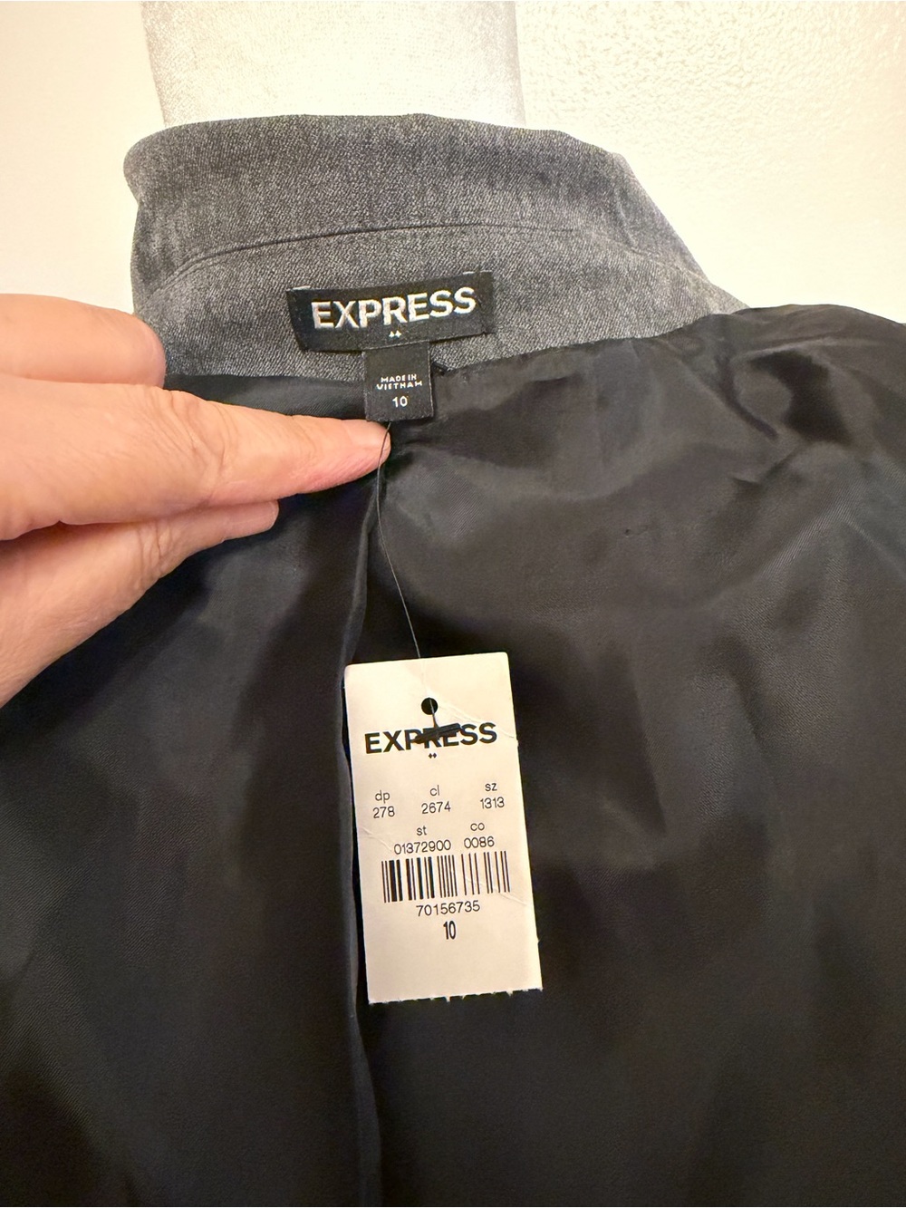 Express Charcoal Gray 2-Piece Pant Suit | Size 10 | Blazer NWT + Pants NWOT - Picture 13 of 15